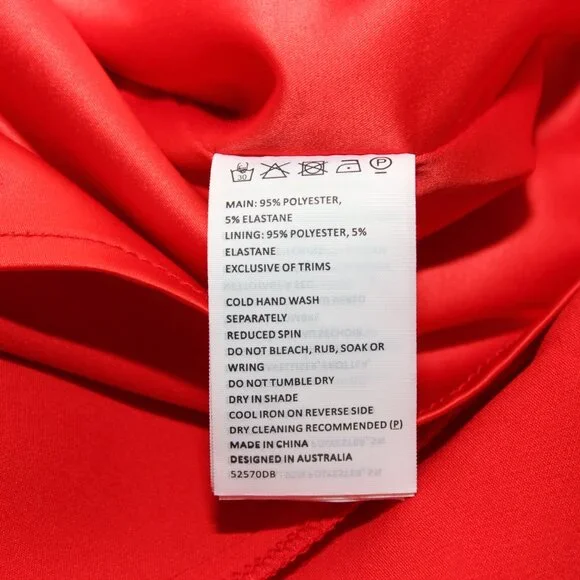 Bardot Womens Kristen Peplum Flounce Dress Red Size 10/L Crepe Lined REVOLVE - Picture 7 of 10